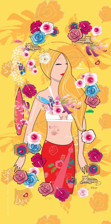 Serviette "Surfeuse Corse" 07