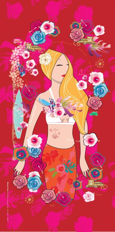 Serviette "Surfeuse Corse" 15