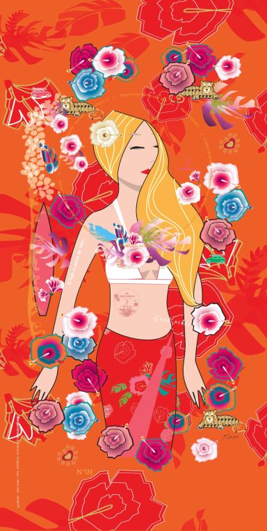Serviette "Surfeuse Corse" 13
