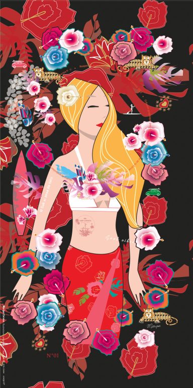 Serviette "Surfeuse Corse" 03