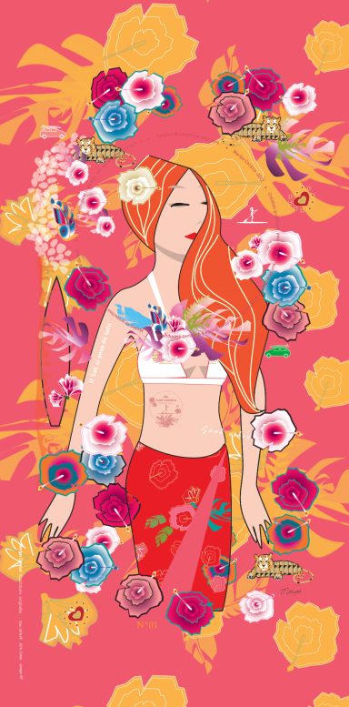 Serviette "Surfeuse Corse" 17