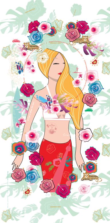 Serviette "Surfeuse Corse" 21