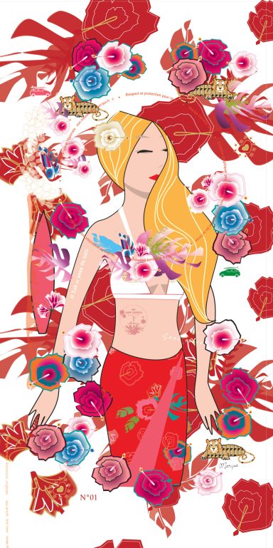 Serviette "Surfeuse Corse" 24
