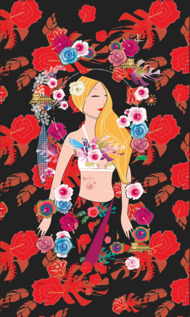 Serviette "Surfeuse Corse" 02