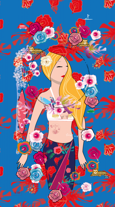 Serviette "Surfeuse Corse" 26
