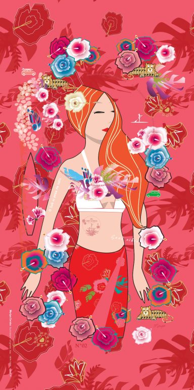 Serviette "Surfeuse Corse" 18