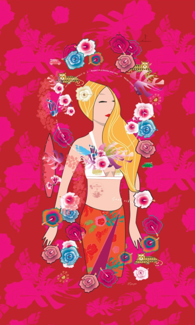 Serviette "Surfeuse Corse" 14