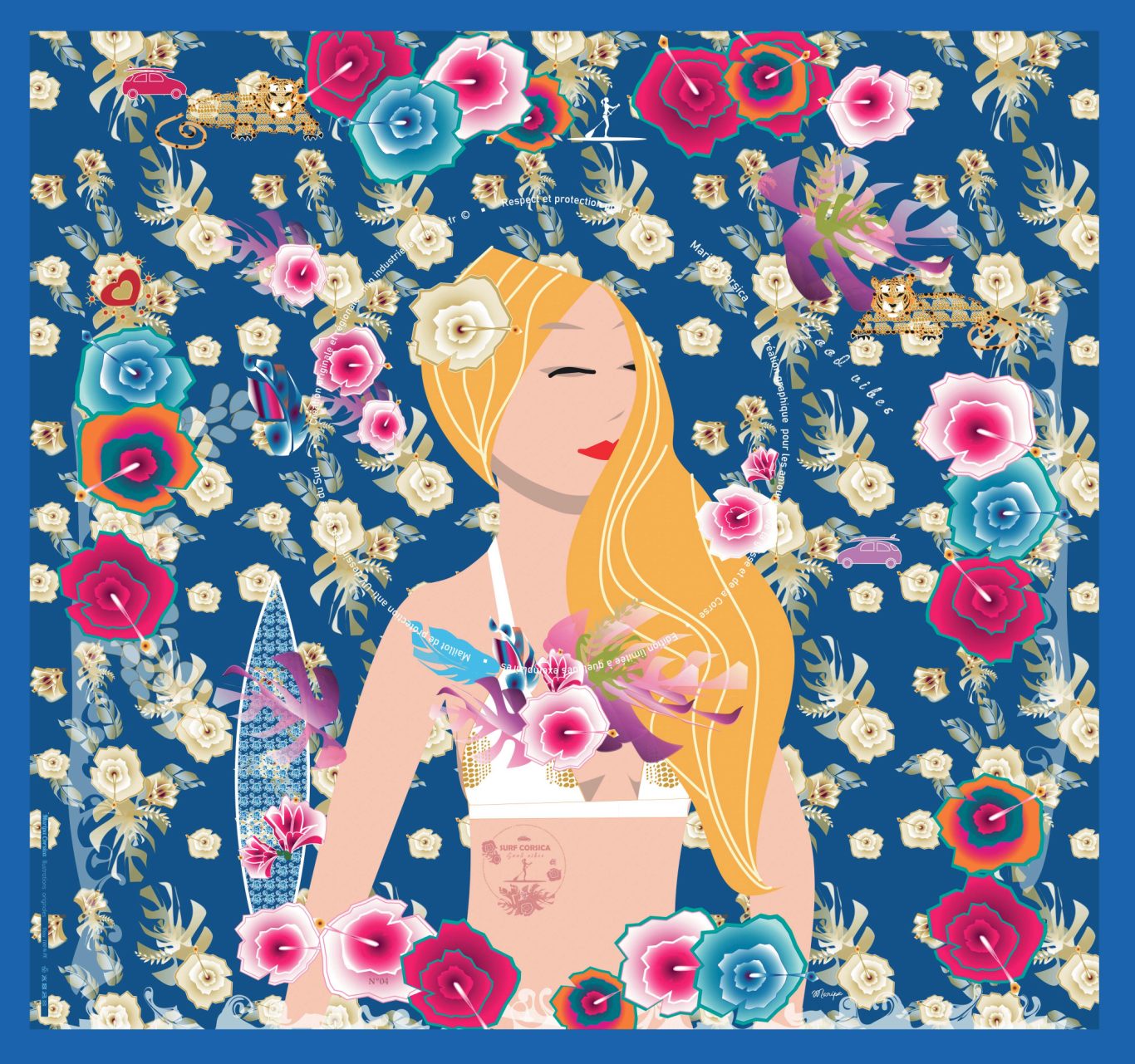 Paréo "Surfeuse Corse" 07