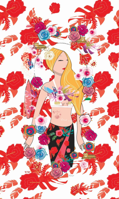 Serviette "Surfeuse Corse" 20