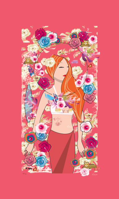 Serviette "Surfeuse Corse" 19