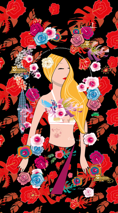 Serviette "Surfeuse Corse" 04